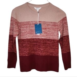 Market & Spruce Wide Striped Crew Neck Sweater Size Small